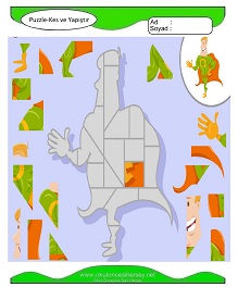 Puzzle Kes Yapıştır Çalışma Sayfaları